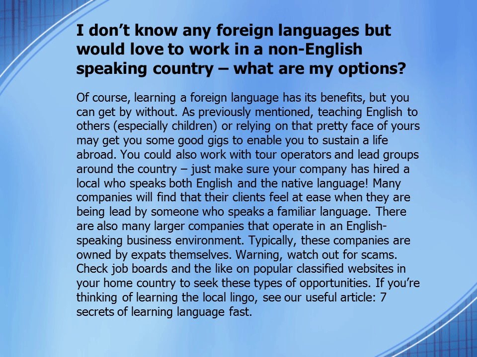 Working abroad: how to find jobs overseas