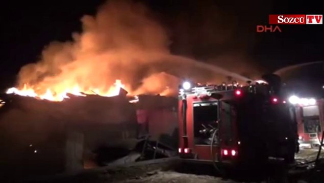 Kalorifer kazanı patladı, fabrika yandı