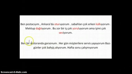 تعلم اللغة التركية مجاناً | المستوى الأول | الدرس الرابع عشر (الزمن الحاضر)