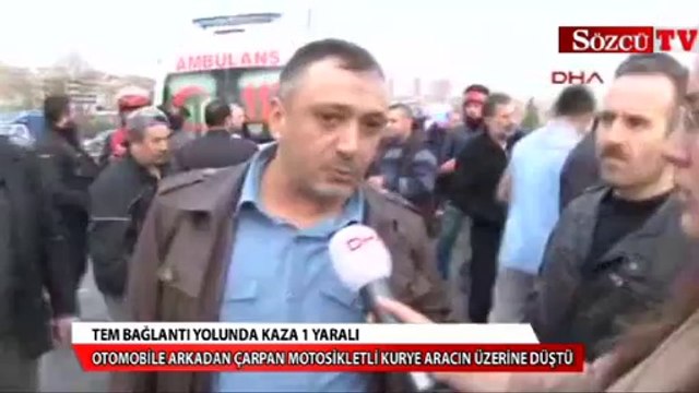 TEM bağlantı yolunda kaza