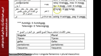 تعلم معنا اللغة الاسبانية مجانا المستوى الاول الدرس الثالث المفرد والجمع فيديو Dailymotion
