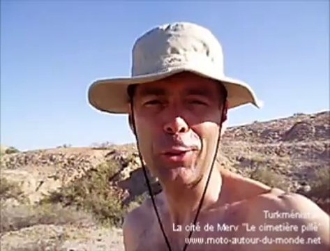 FRANCE CHINE EN MOTO TURKMENISTAN MERV SUR LA ROUTE DE LA SOIE