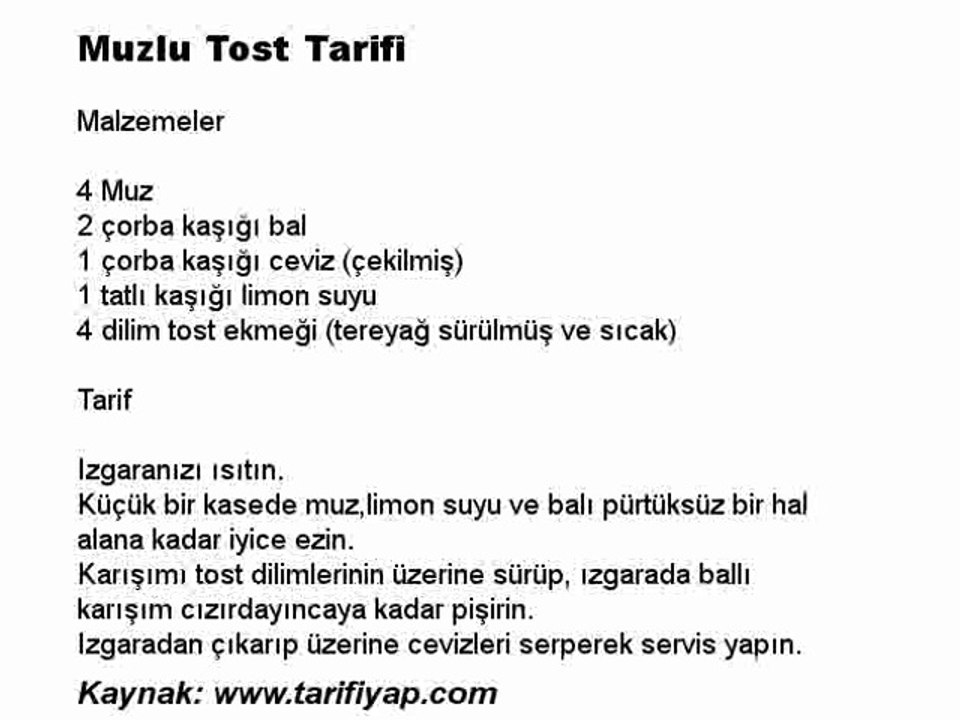 Muzlu Tost Tarifi