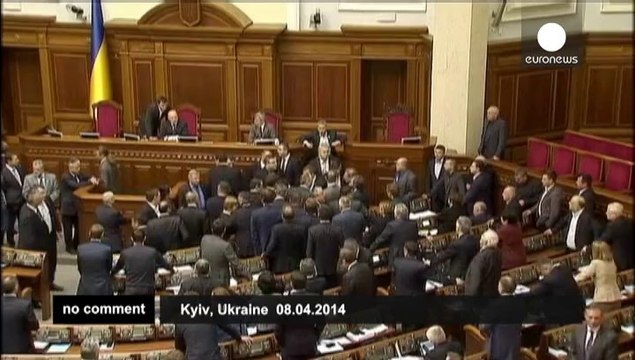 Scuffles break out in Ukrainian parliament