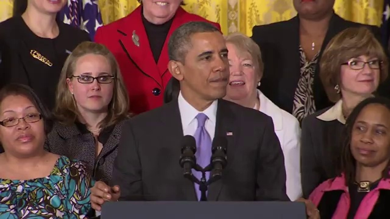 Obama: 'It's nice to have a day, but it's even better to have equal pay'