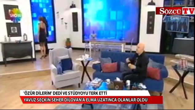 'Özür dilerim' dedi ve stüdyoyu terk etti