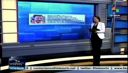 Colombia: ofrece pdte. Santos recompensa por "criminales del ácido"
