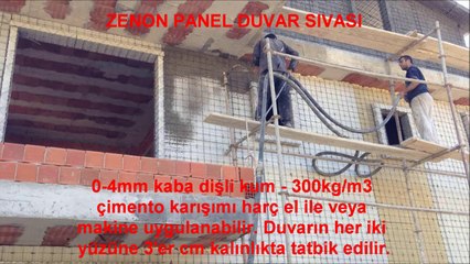 Zenon Panel duvar - Püskürtme sıva uygulaması