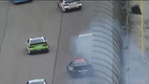 Dale Earnhardt Jr. crashes and his car catches on fire on lap 13 of Duck Commander 500