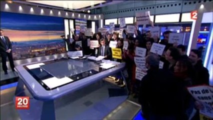 Le JT de 20 heures de France 2 interrompu par des manifestants
