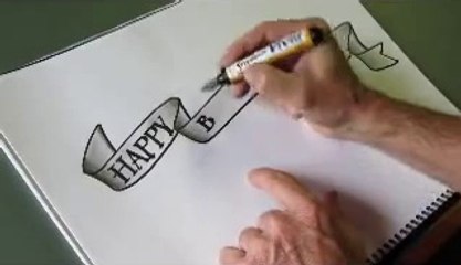 How to draw an easy 'flowing ribbon' shape for your letters