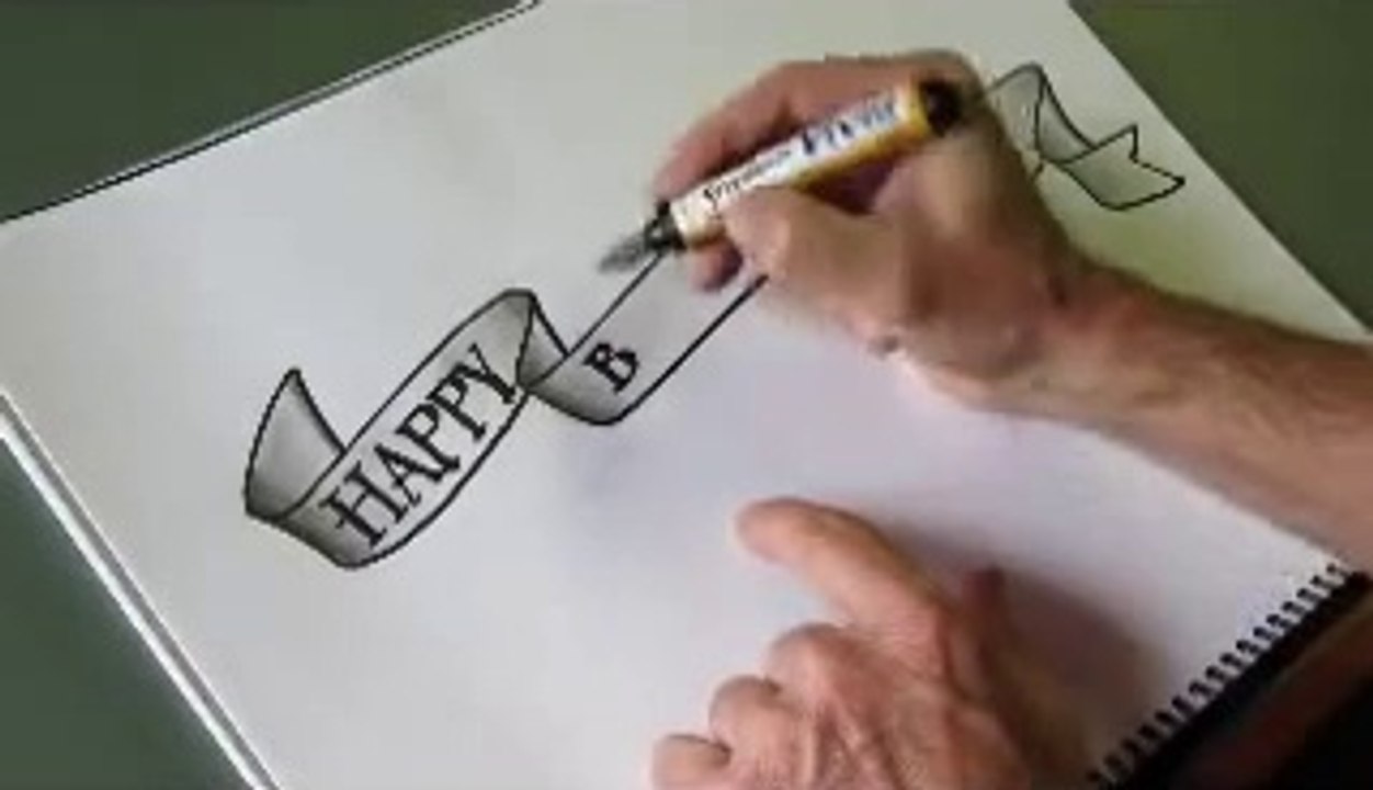 How to draw an easy 'flowing ribbon' shape for your letters