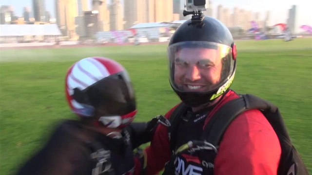 Daredevil Skydives With Worlds Smallest Parachute in Dubai