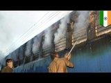 Fire on Indian train kills at least 23