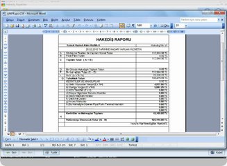 Yemek Hizmet Alımı- AMP Mal ve Hizmet Alımları Hakediş 2010