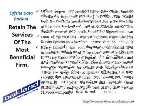 Retain the services of the most beneficial firm for offsite data backup