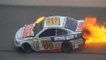 On Fire ! NASCAR Sprint Cup  2014 - Dale Earnhardt Jr. Hard Crash - Texas