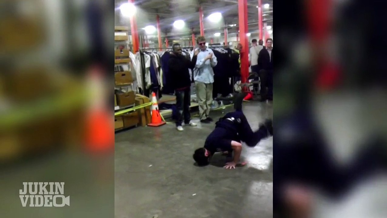 NYPD Cop Tears it Up | Street Performer Break Dance BATTLE