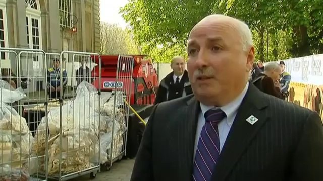 Belgium destroys ivory to raise awareness of illegal trade