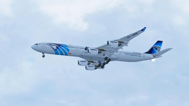 FSX Egyptair Airbus A340 Landing @ Madrid Barajas RWY 32R ( HD )