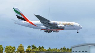 FSX Emirates Airbus A380 Landing @ Dubai RWY 30L ( HD )