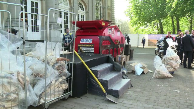 Belgian authorities destroy 1.5-ton stockpile of ivory