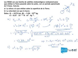 Ejercicio cuerpos en orbita, altura a la que orbita