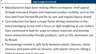 Innovation in Beverage Packaging, 2013 - A review of recent trends, drivers and issues in global retail beverage packaging