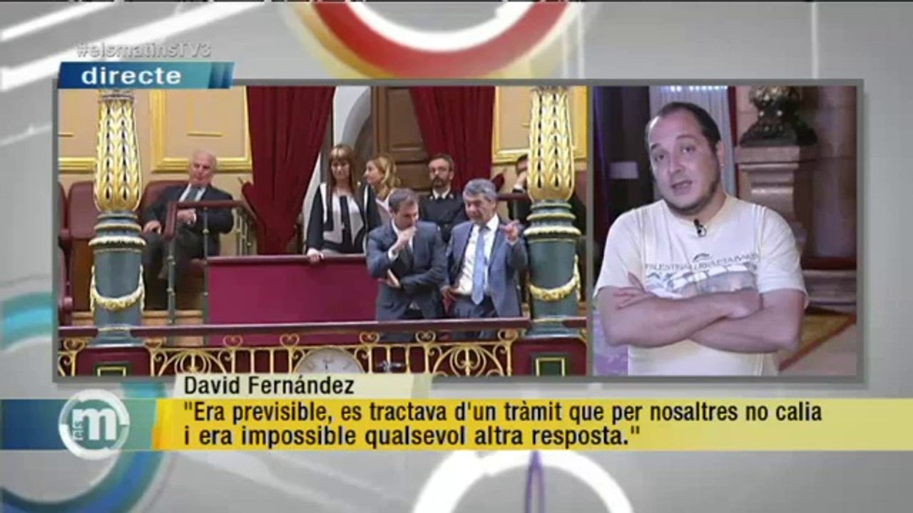 TV3 - Els Matins - David Fernàndez, CUP: "El parlament haurà de triar a qui obeeix, a la llei de