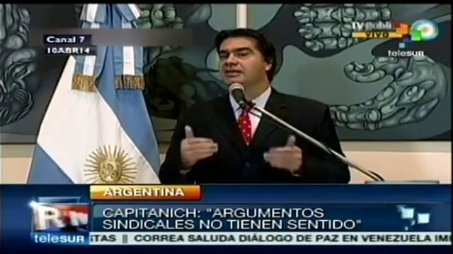 Marcha sindical opositora de Argentina, sin razón de ser: Capitanich
