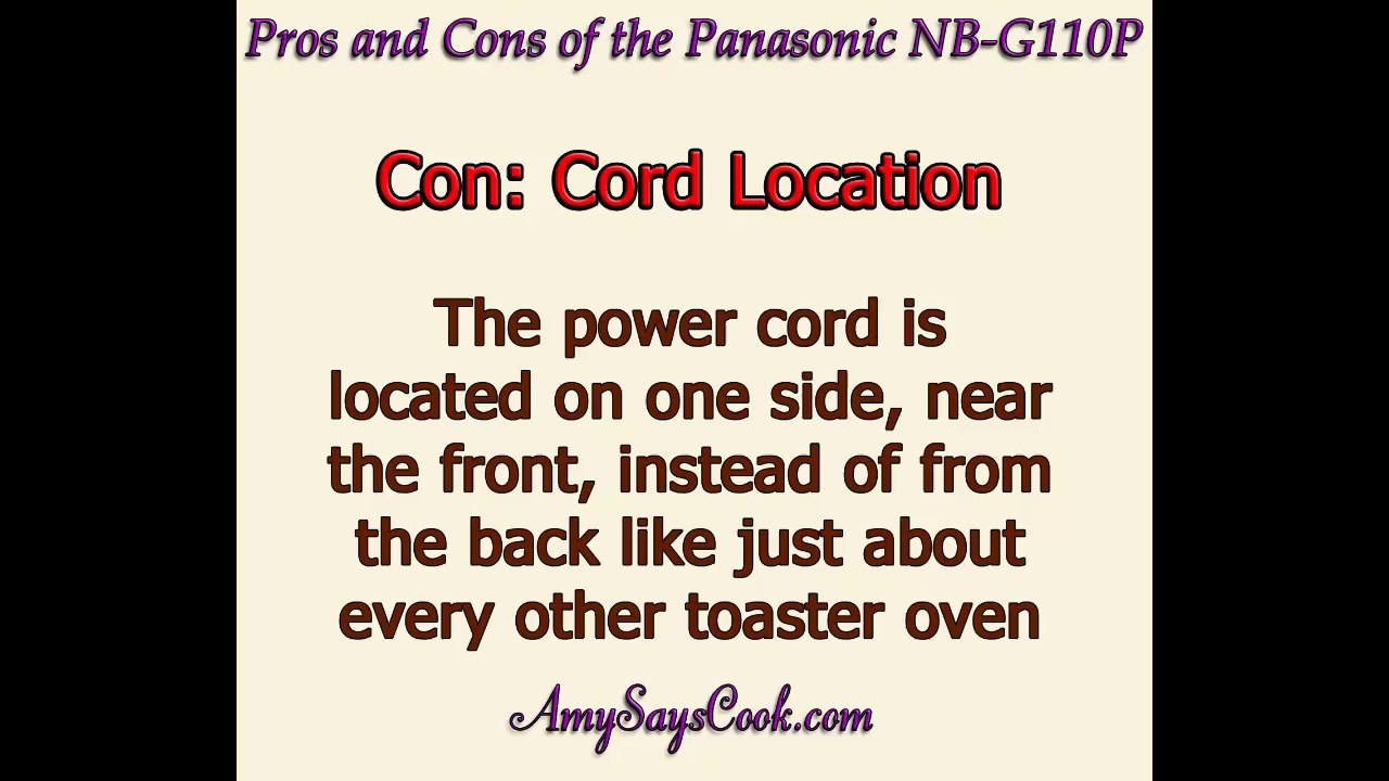 Pros and Cons of the Panasonic NB-G110P Toaster Oven