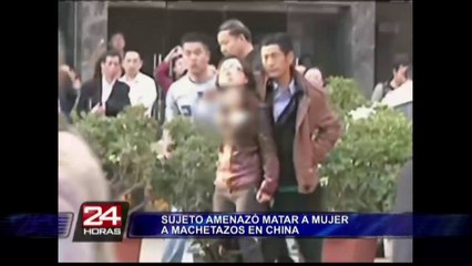 China: sujeto amenazó con apuñalar a una mujer  en plena calle
