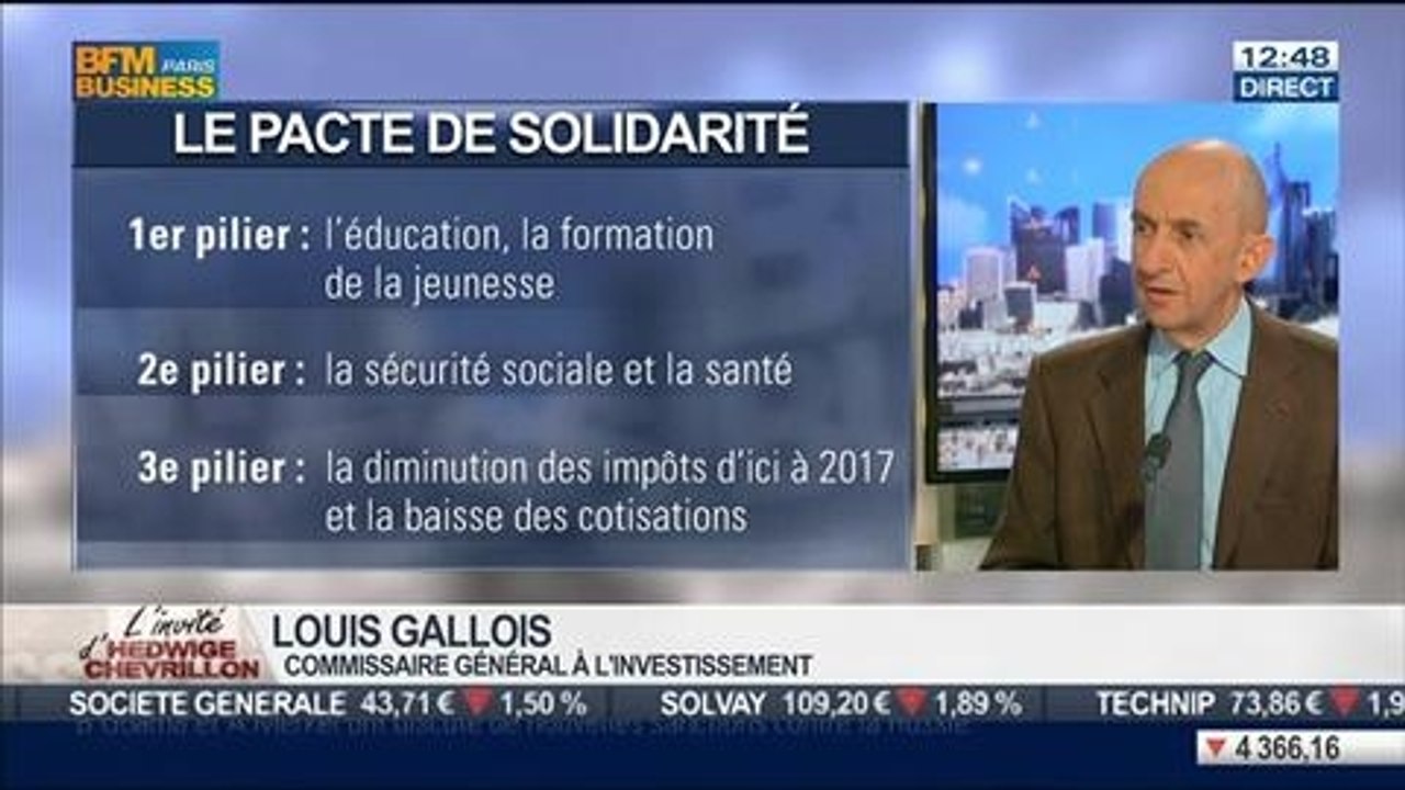 Louis Gallois, commissaire général à l'Investissement, dans l'invité de BFM Business – 11/04