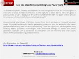 2020 Development of Concentrating Solar Power Low Iron Glass Covered in Research Report