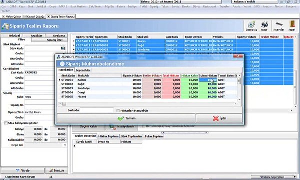 WOLVOX ERP Sipariş Muhasebelendirme