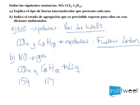 Ejercicio resuelto de Fuerzas intermoleculares de Van der Waals