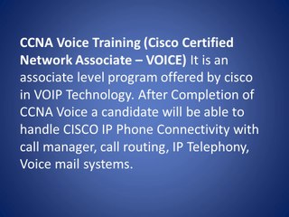 CCNA Voice Training in Gurgaon