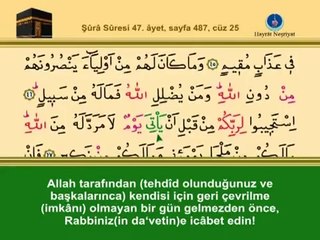 YİRMİBEŞİNCİ CÜZ KURANI KERİM SAYFA 487