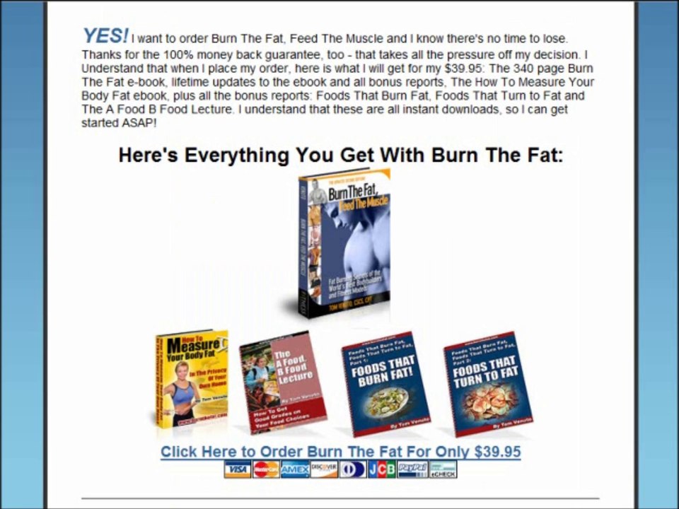 Tom Venuto's  Burn The Fat - Burn The Fat Review