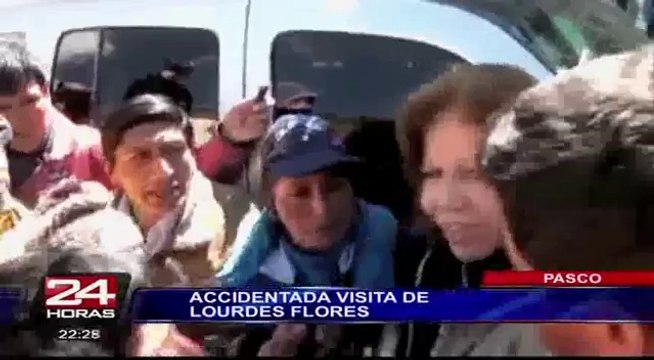Acorralada: Lourdes Flores vivió momentos de tensión con pobladores de Pasco
