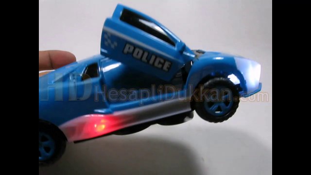 Kendi etrafında dönen polis arabası ışıklı sesli oyuncak toptan Hesaplı Dükkan