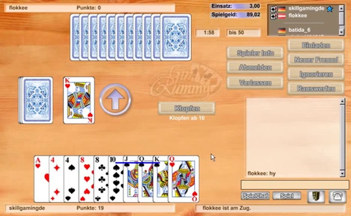 Gin Rummy online spielen - Skill7