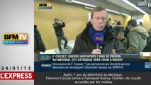 L'arrivée de Florence Cassez à Roissy, entourée de journalistes fébriles