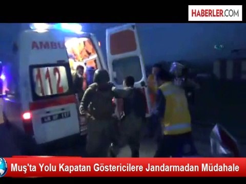 Muş'ta Yolu Kapatan Göstericilere Jandarmadan Müdahale
