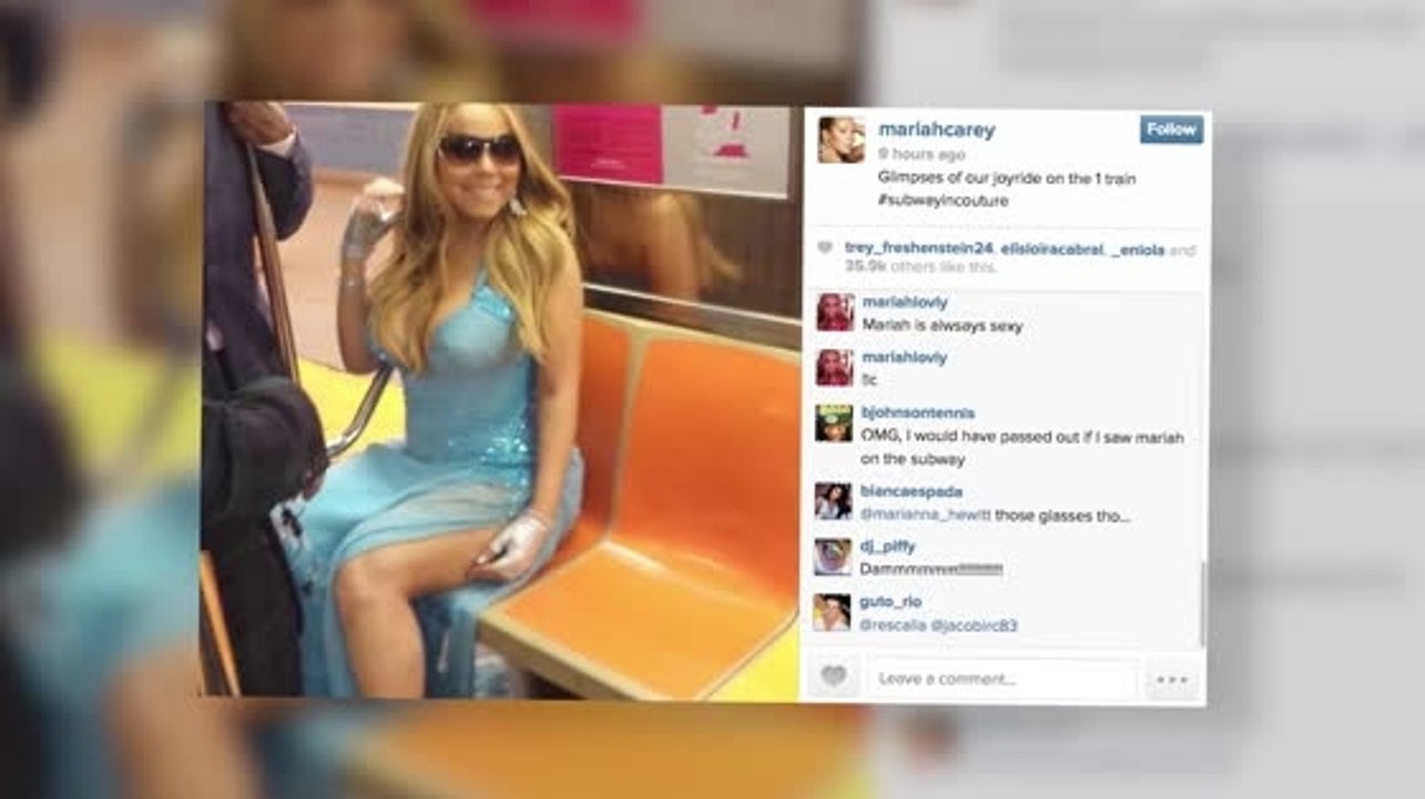 Mariah Carey Rides the Subway in New York City