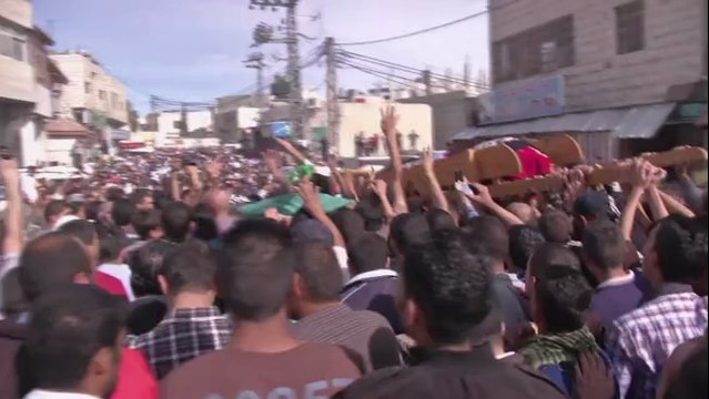 Funérailles de trois Palestiniens tuéq par Tsahal en Cisjordanie