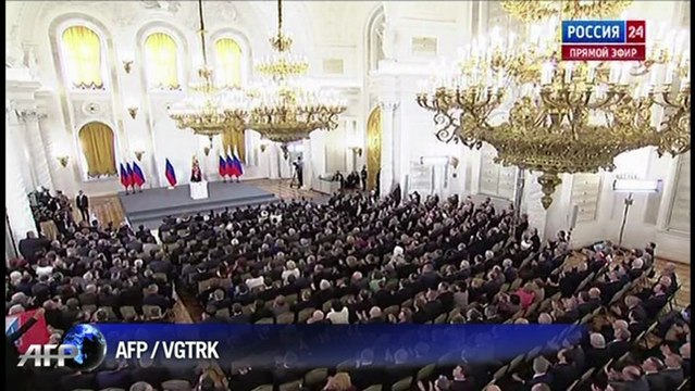 Le président Vladimir Poutine a signé un traité rattachant la Crimée à la Russie