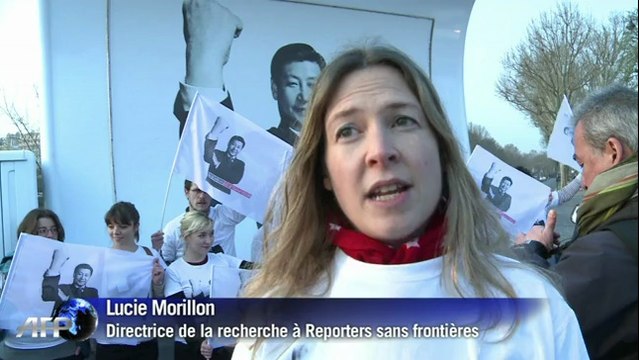 Paris: RSF a mené une action pour dénoncer les atteintes à la liberté de la presse en Chine