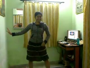 Indian Teenage Girl dancing when  she office