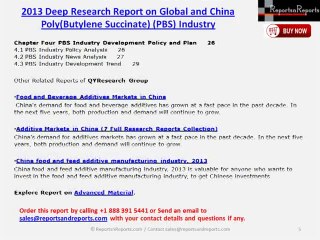 Global and China Poly(Butylene Succinate) (PBS)  Market Deep Research Report 2013